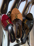 SAINT LAURENT Brown Babylone Slides