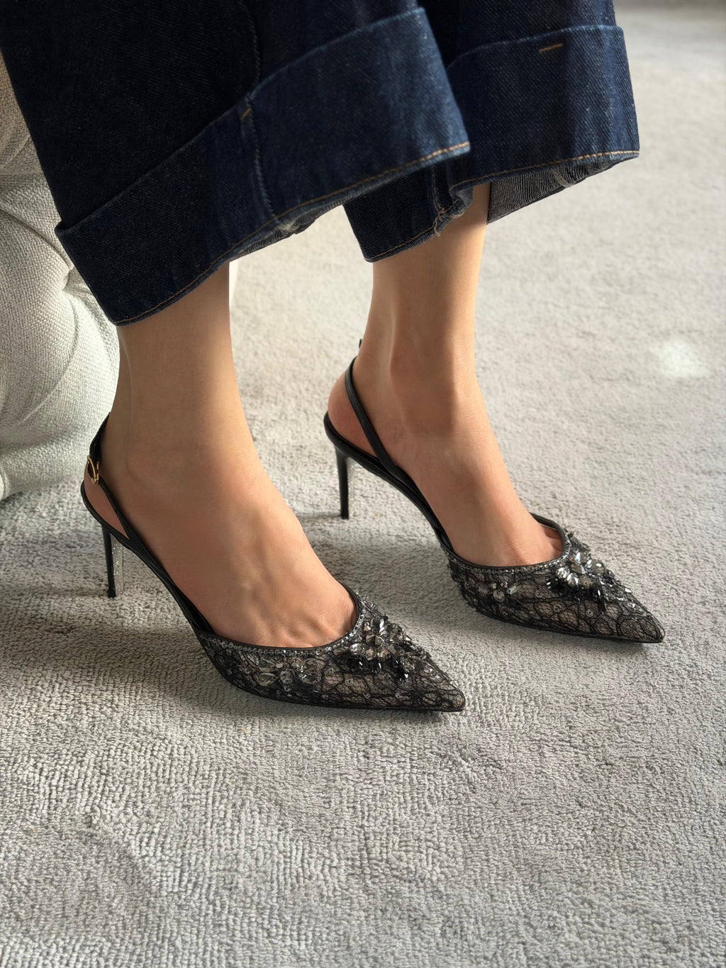René Caovilla Cinderella Slingback Sandals - 4