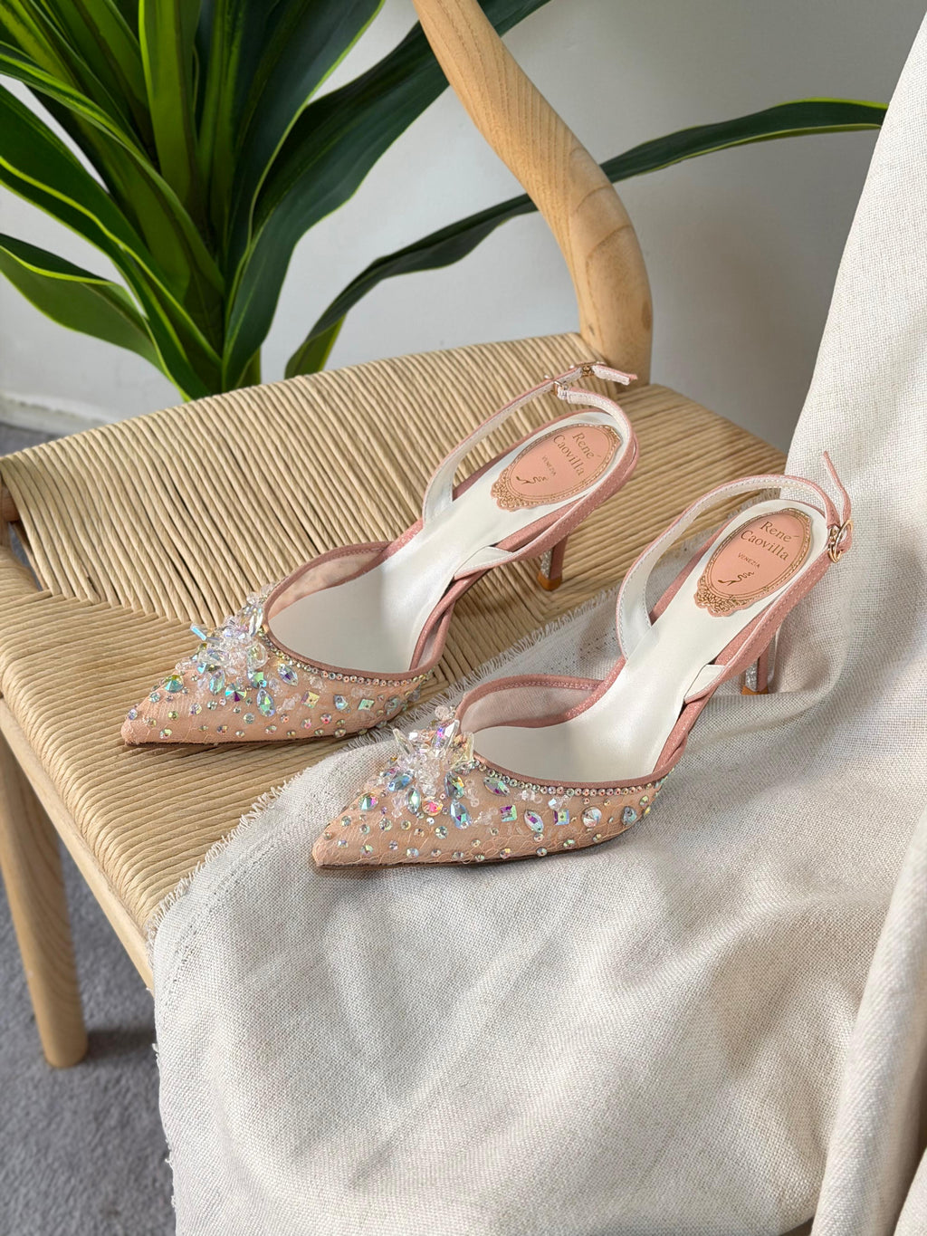René Caovilla Cinderella Slingback Sandals - 5
