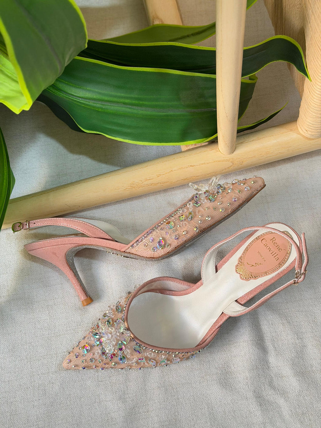 René Caovilla Cinderella Slingback Sandals - 6