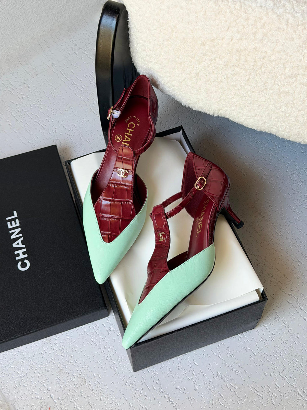 CHANEL Slingbacks - Lambskin & patent calfskin - 4