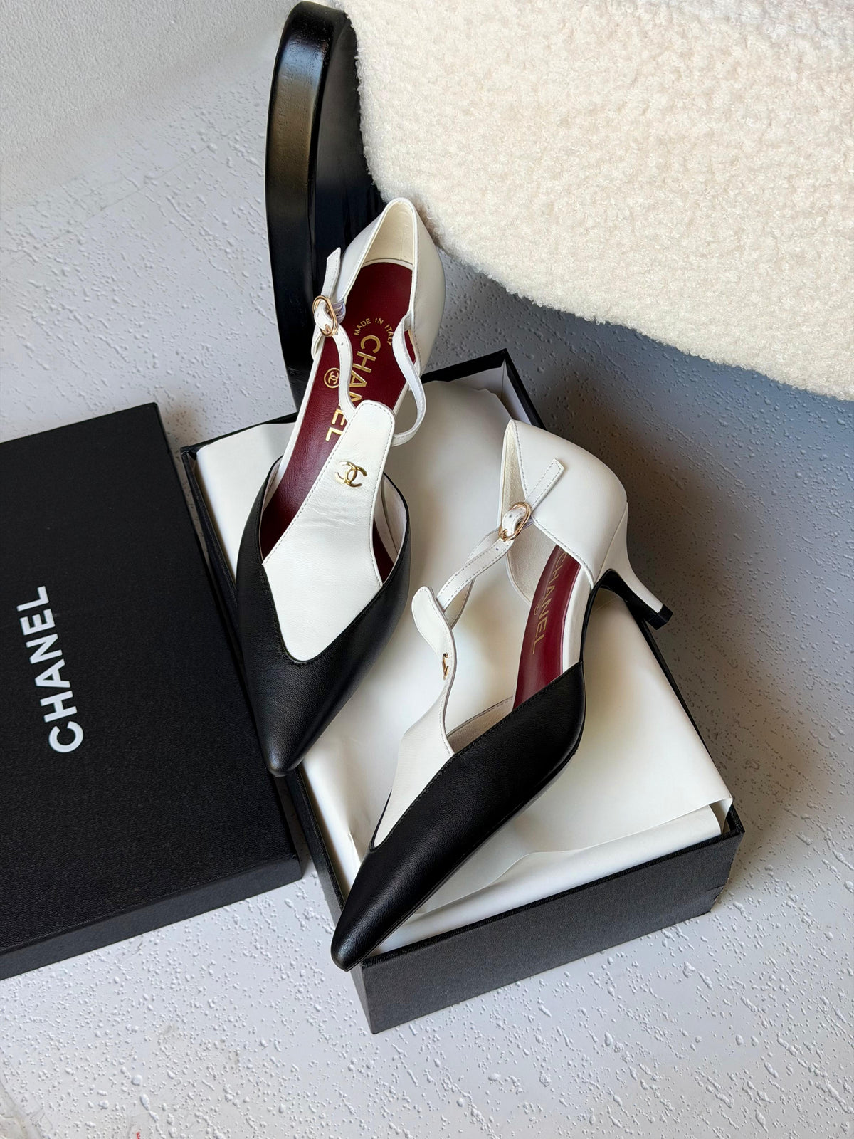 CHANEL Slingbacks - Lambskin & patent calfskin - 7