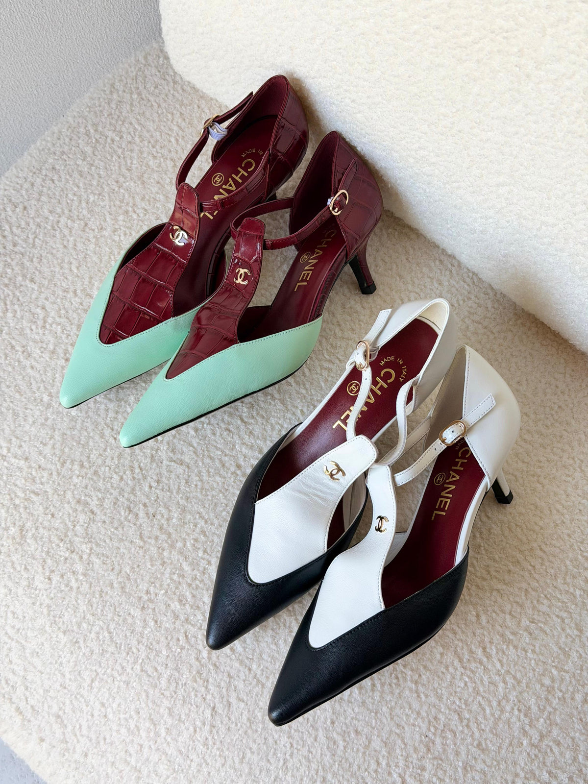 CHANEL Slingbacks - Lambskin & patent calfskin - 8