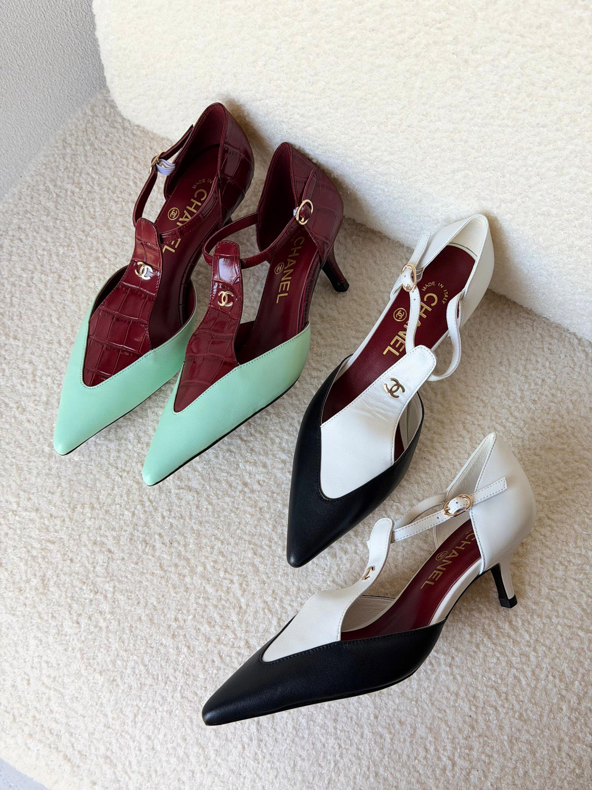 CHANEL Slingbacks - Lambskin & patent calfskin