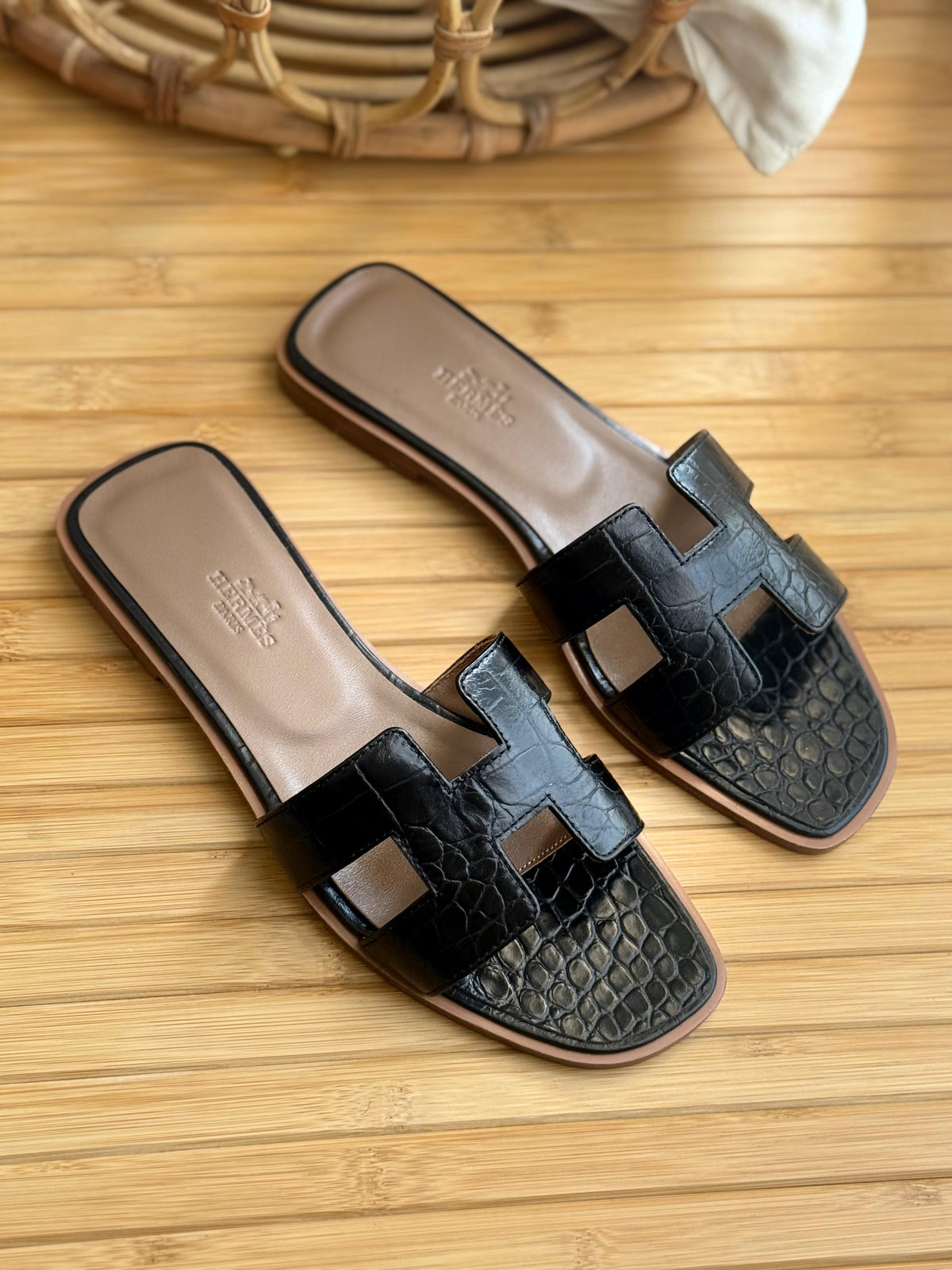 Hermes Blanc Crocodile Oran - 4