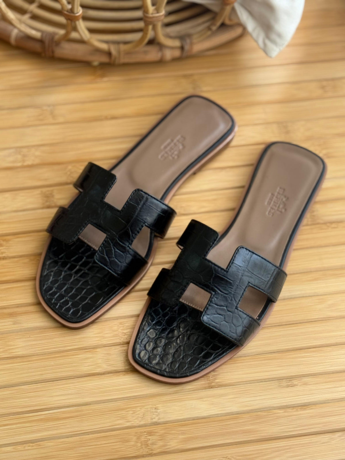 Hermes Blanc Crocodile Oran