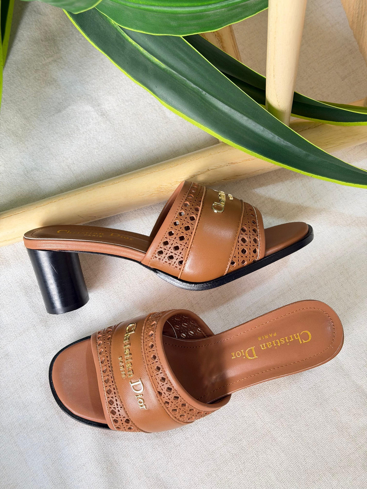 Dior Pre-Loved Dway embroidered sandals
