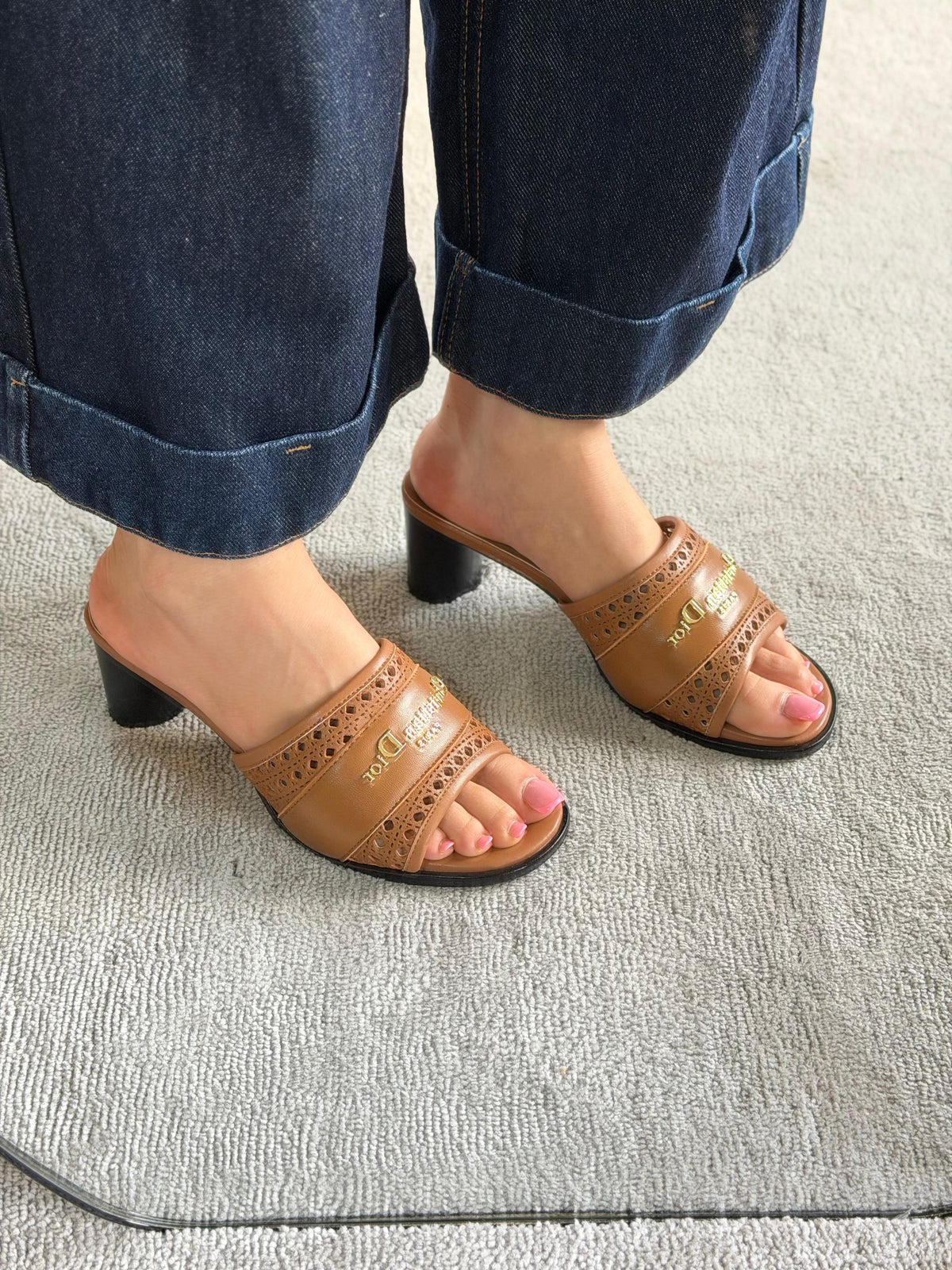 Dior Pre-Loved Dway embroidered sandals - 3