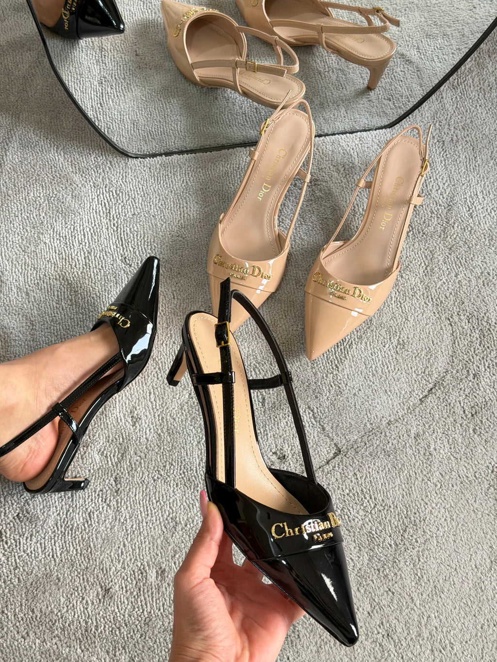 Dior Slingback Pumps Patent Calfskin - 3
