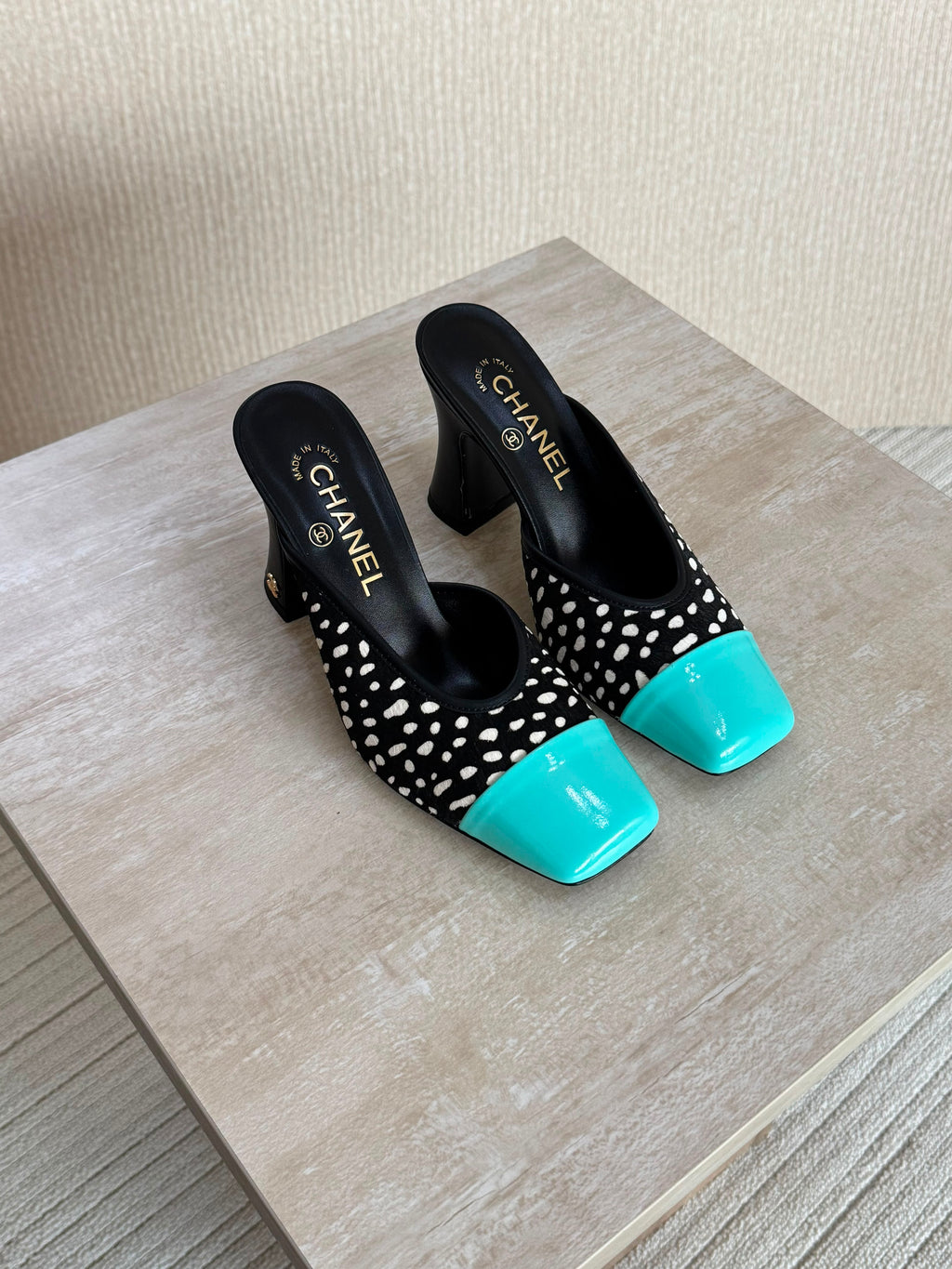 Chanel Mules in Lambskin & Patent Calfskin - 6