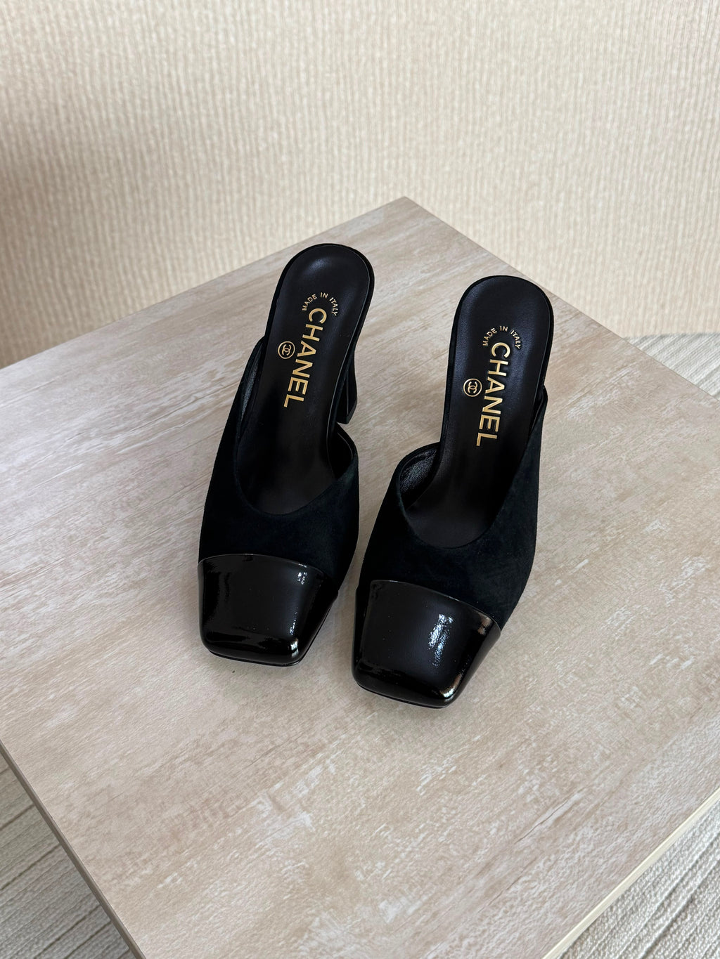 Chanel Mules in Lambskin & Patent Calfskin - 8