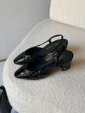 Chanel Patent Calfskin Crocodile Embossed Slingbacks