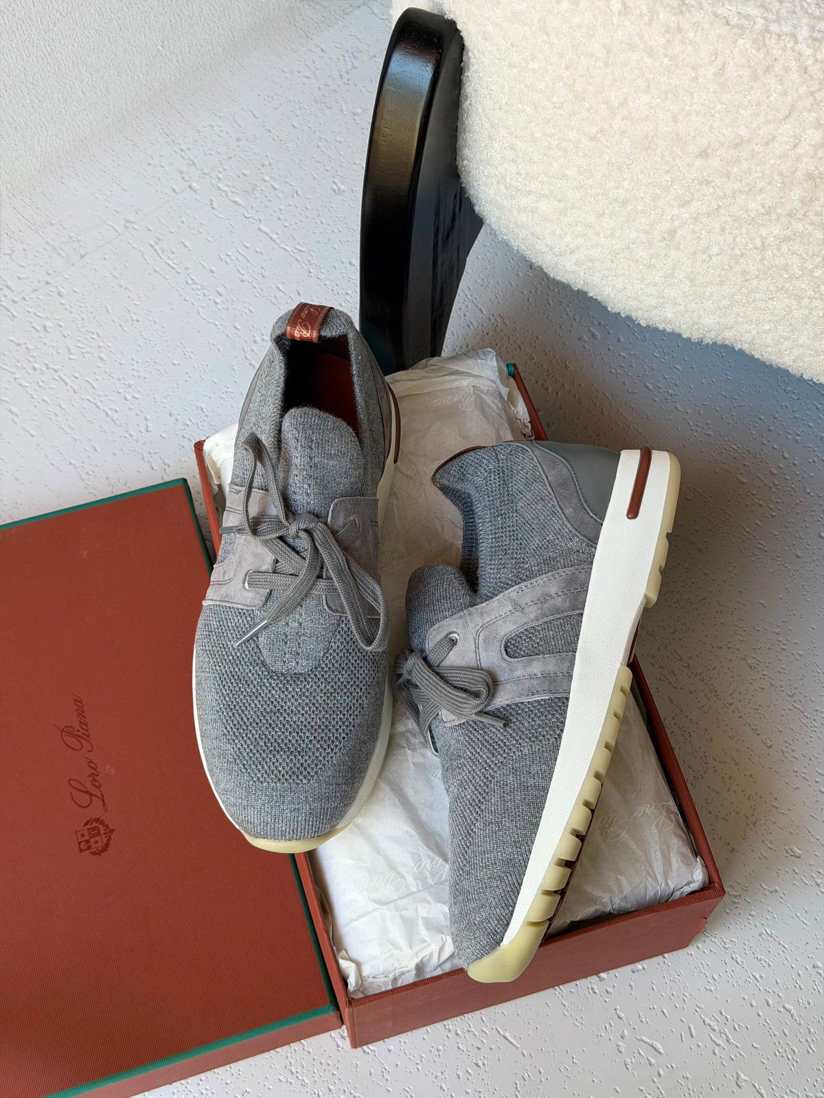 Loro Piana Grey 360 LP Lady Flexy Walk Sneakers