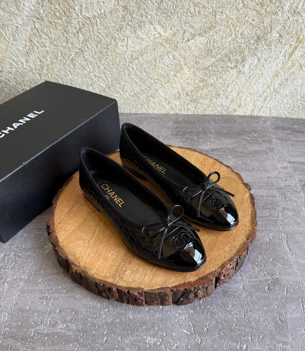 Chanel Ballet flats - Crocodile embossed patent - 3