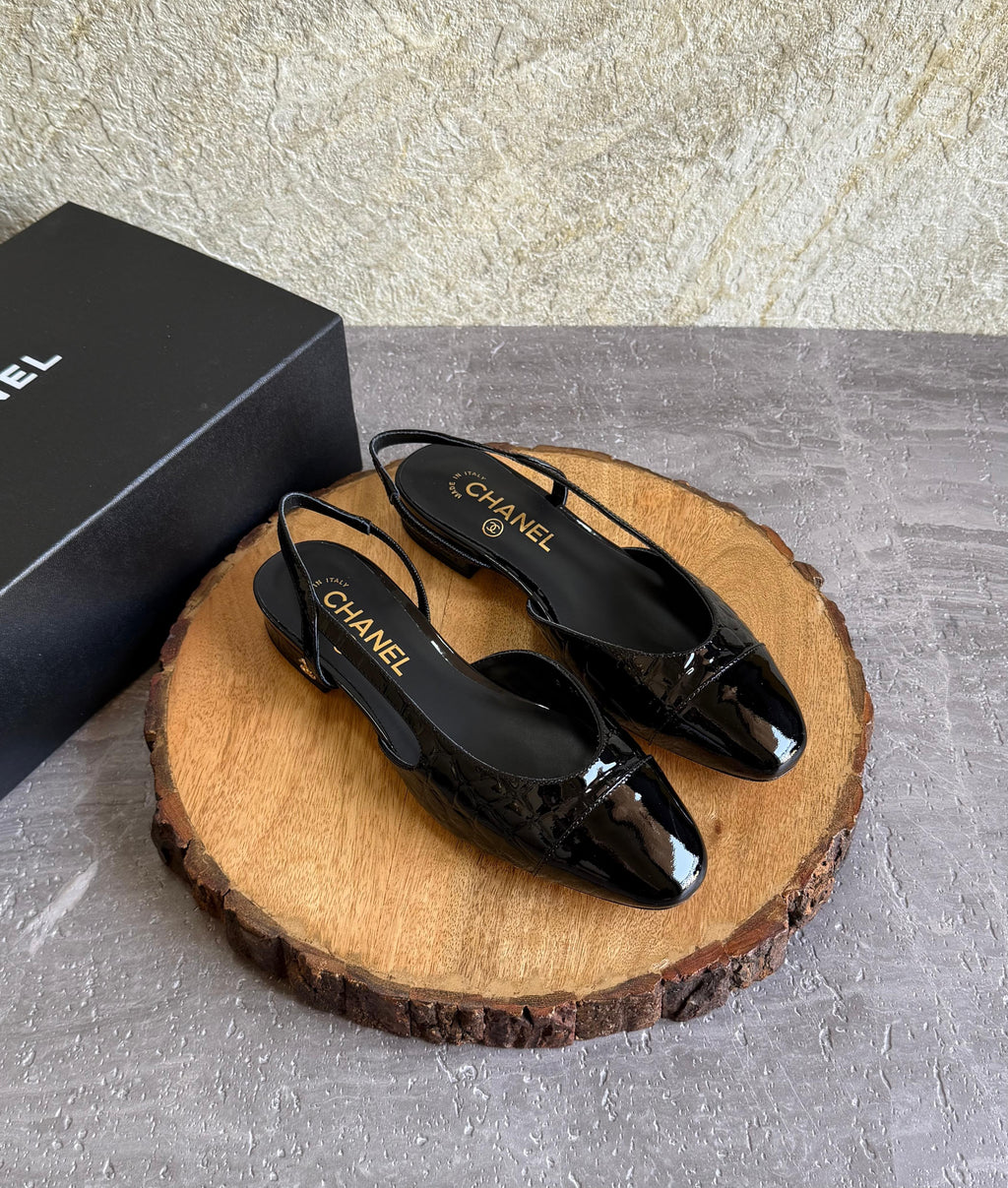 Chanel Slingbacks  - Crocodile embossed patent - 2