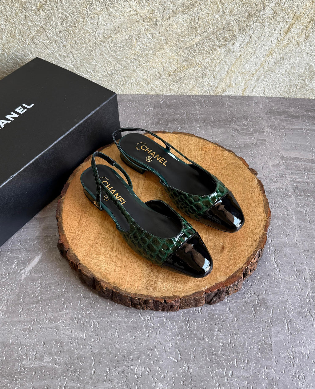 Chanel Slingbacks  - Crocodile embossed patent - 4