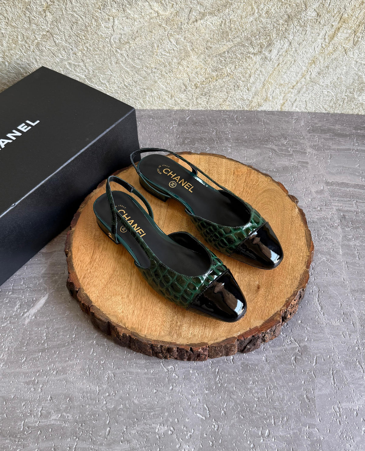 Chanel Slingbacks  - Crocodile embossed patent - 4