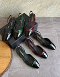 Chanel Slingbacks  - Crocodile embossed patent