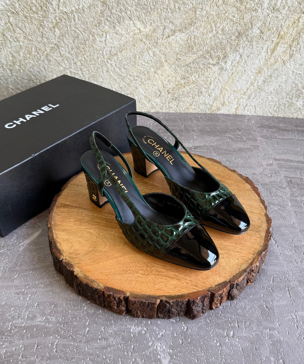 Chanel Slingbacks  - Crocodile embossed patent - 4