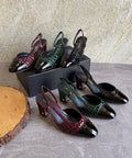 Chanel Slingbacks  - Crocodile embossed patent