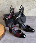 Chanel Slingbacks  - Crocodile embossed patent