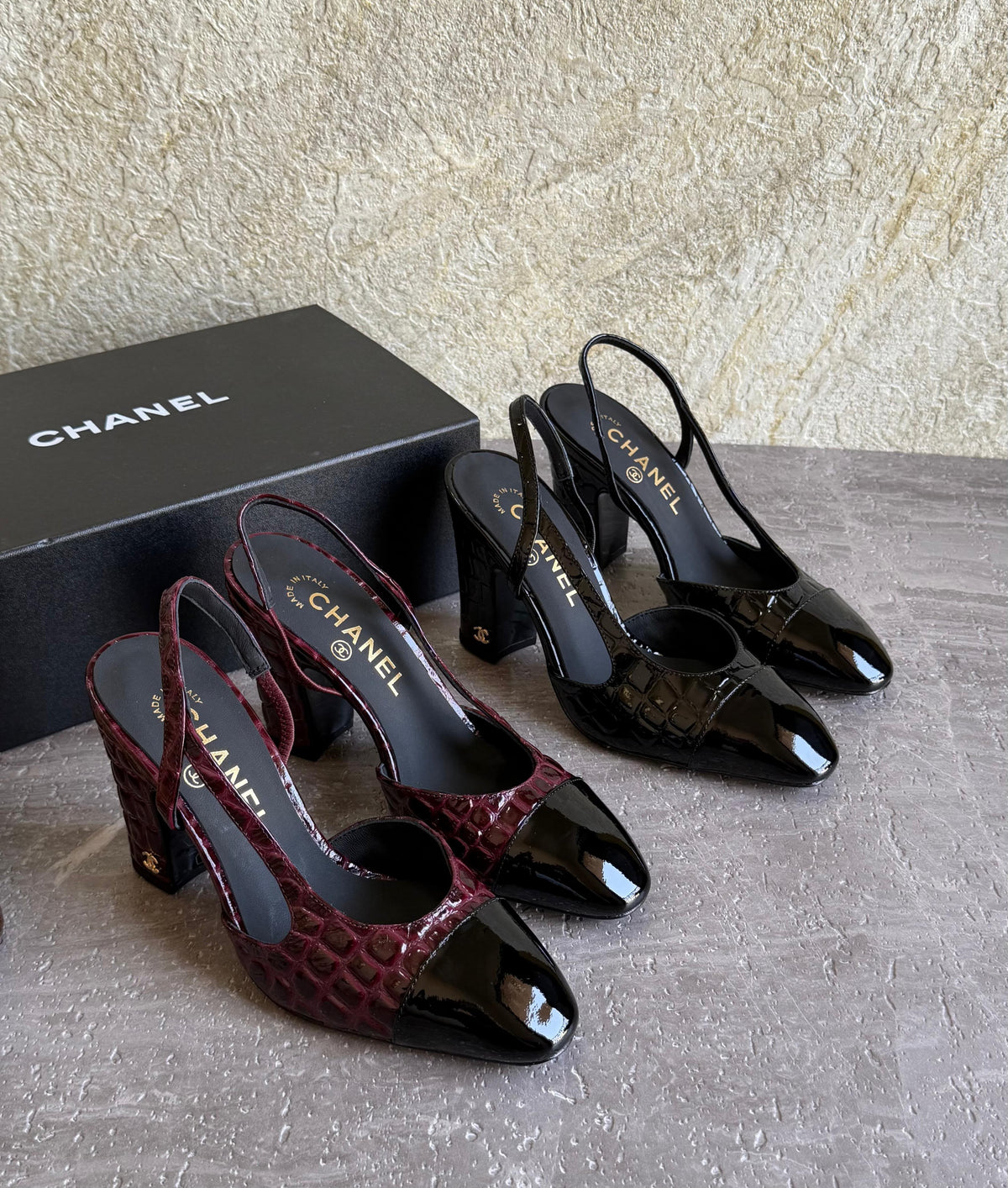 Chanel Slingbacks  - Crocodile embossed patent - 6