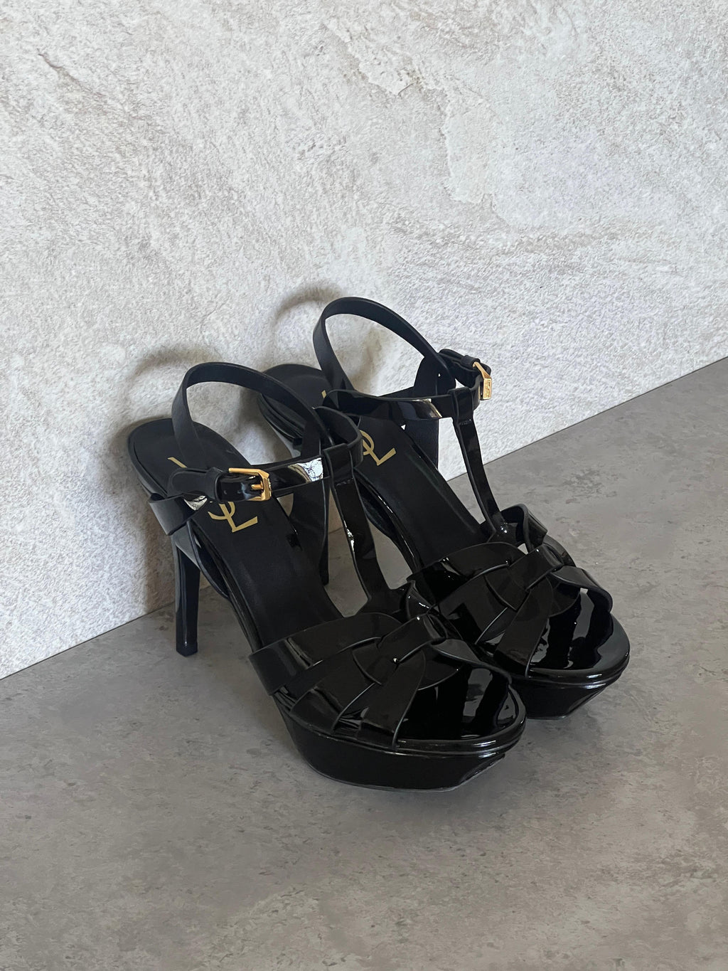 SAINT LAURENT Neutral Tribute 135 Platform Sandals - 3