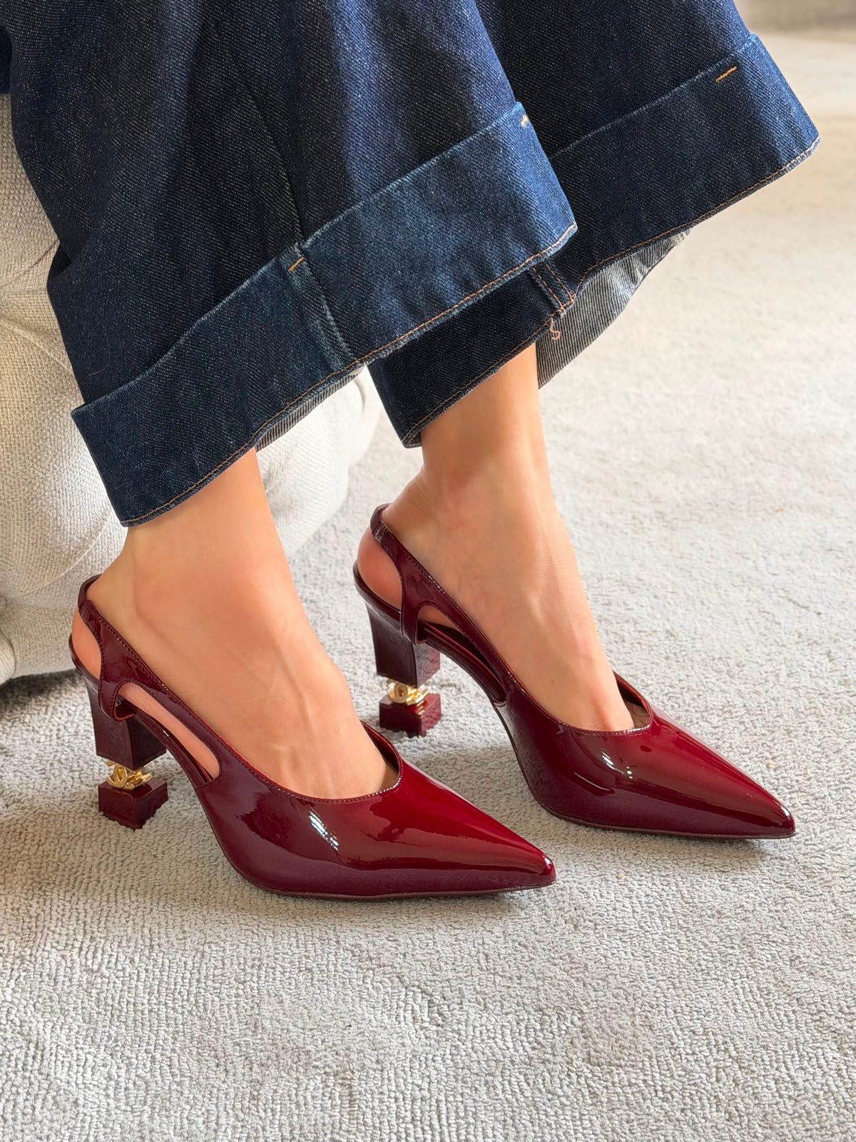 Chanel Slingbacks heeled Patent Calfskin - 6