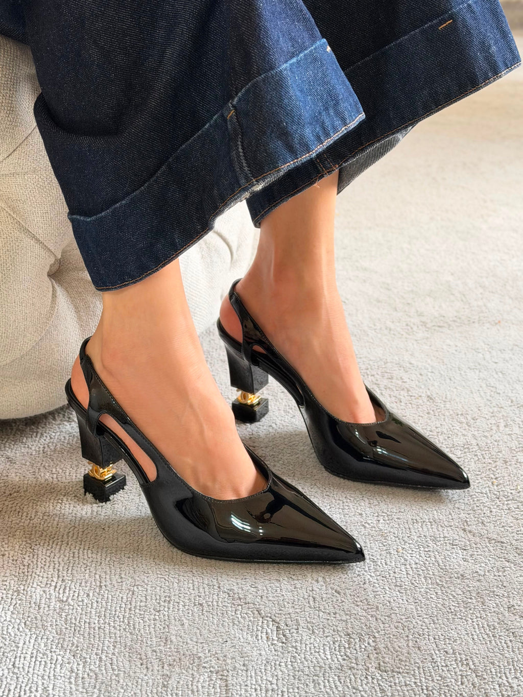 Chanel Slingbacks heeled Patent Calfskin - 7