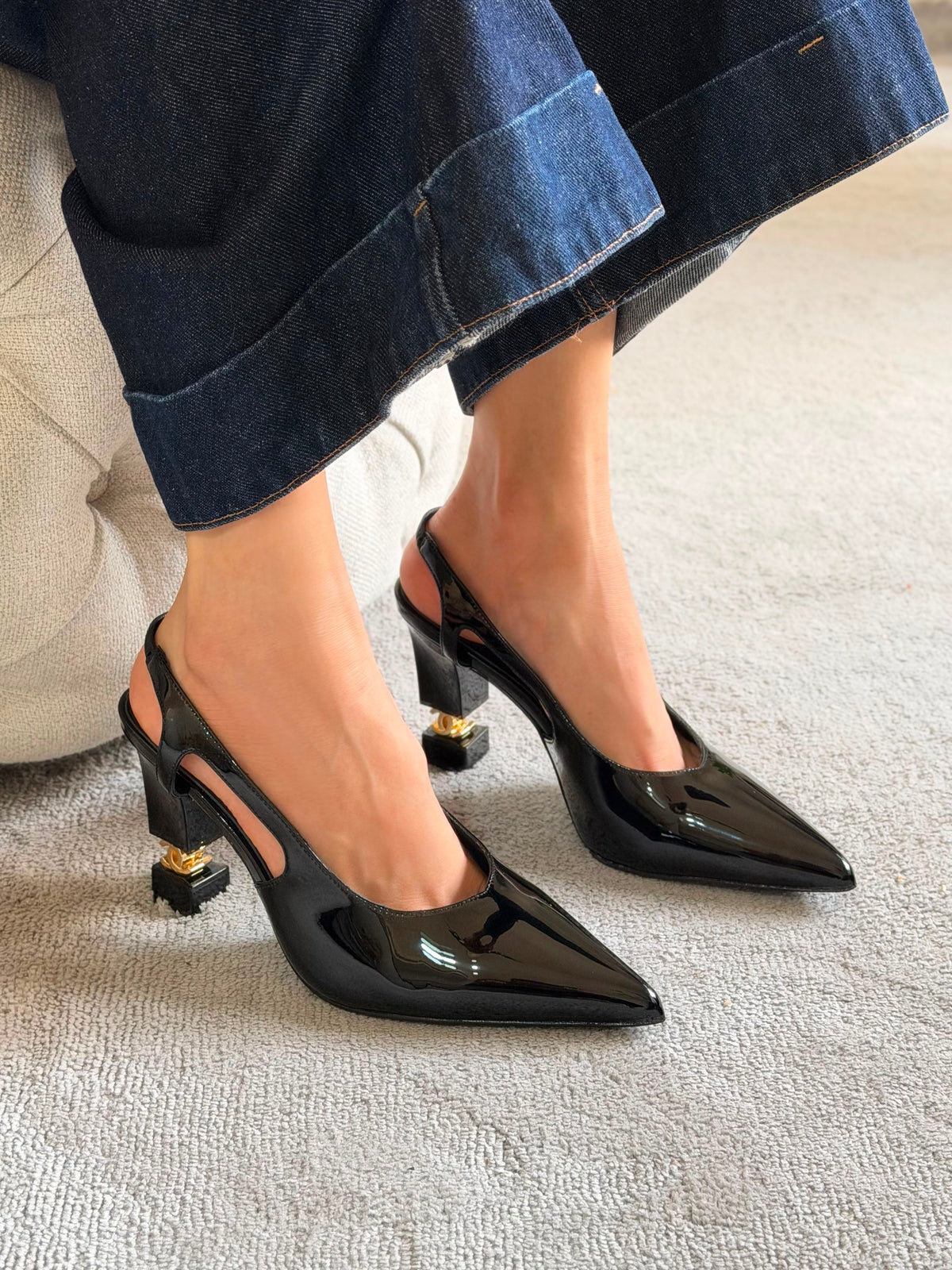 Chanel Slingbacks heeled Patent Calfskin - 7