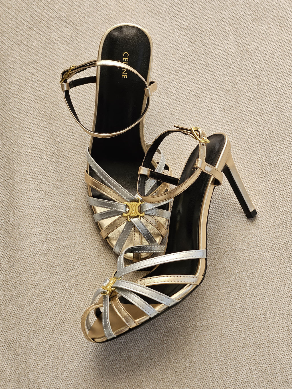 Celine SANDAL TRIOMPHE IN LAMINATED CALFSKIN - 3