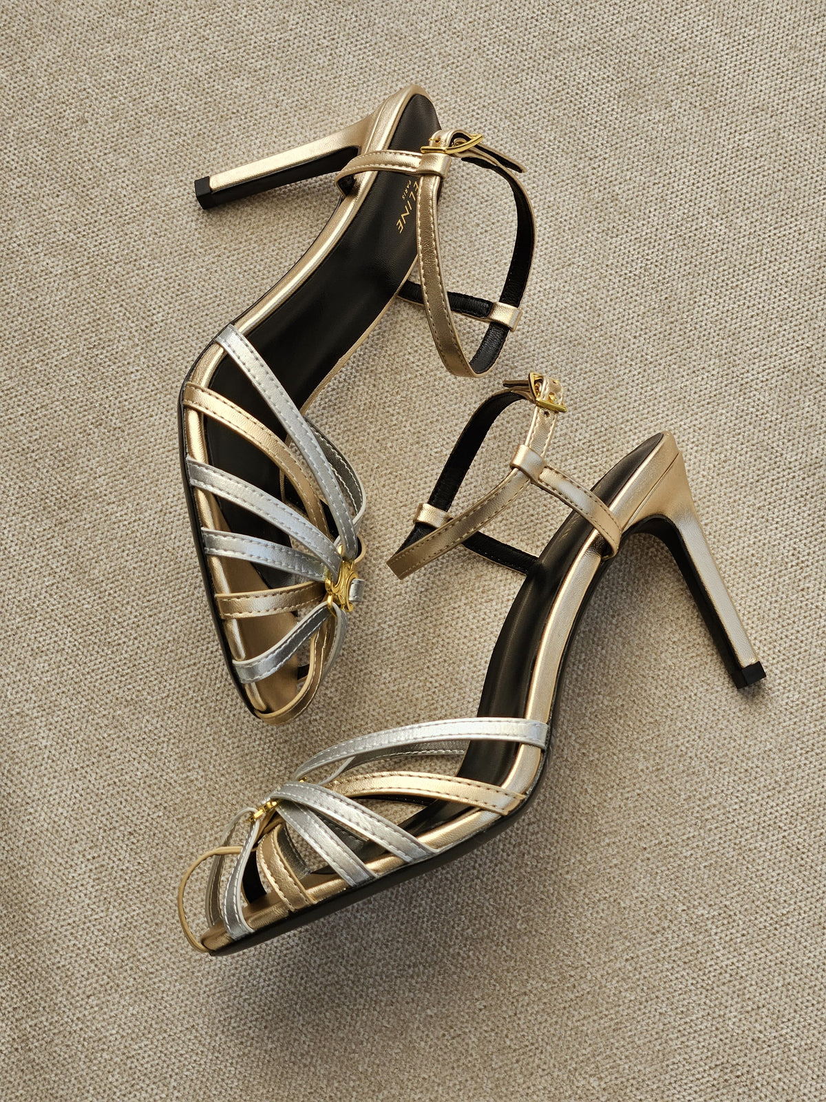 Celine SANDAL TRIOMPHE IN LAMINATED CALFSKIN - 5