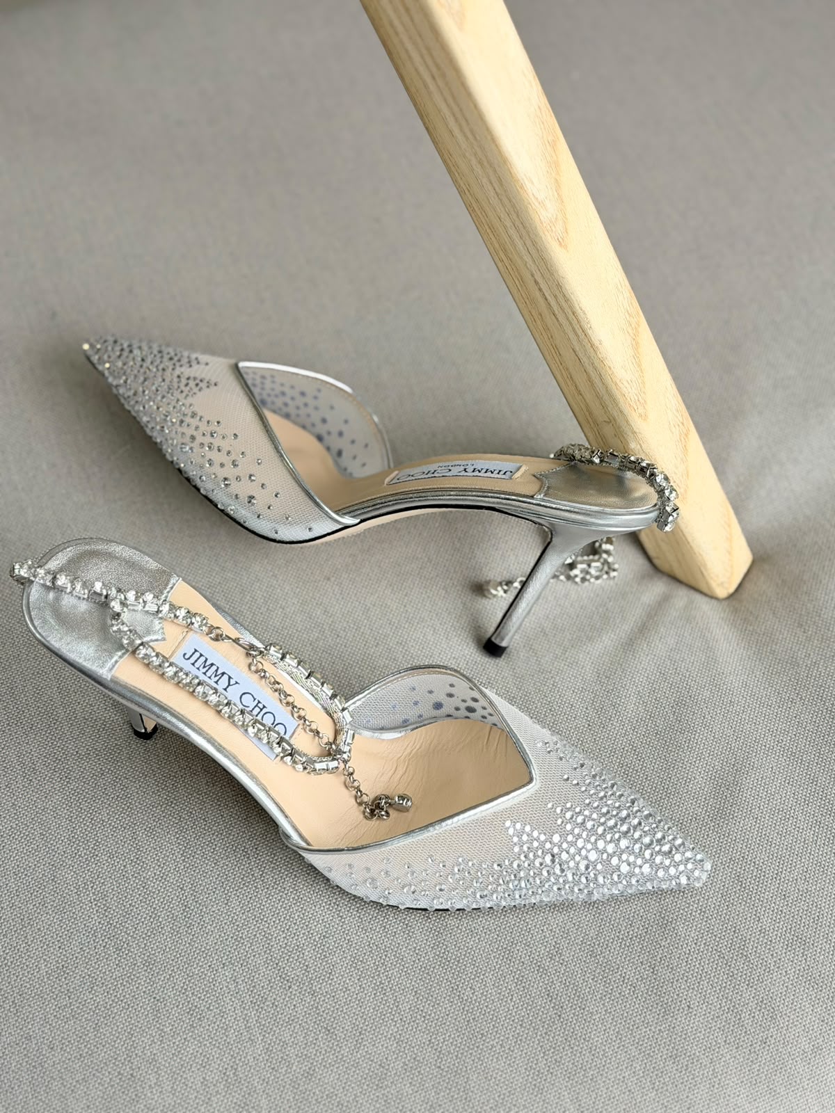 Jimmy Choo Saeda Crystal Mesh Pump - 6