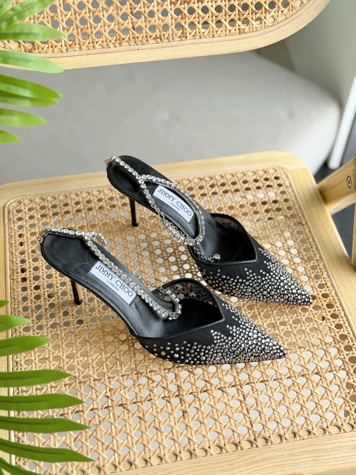 Jimmy Choo Saeda Crystal Mesh Pump