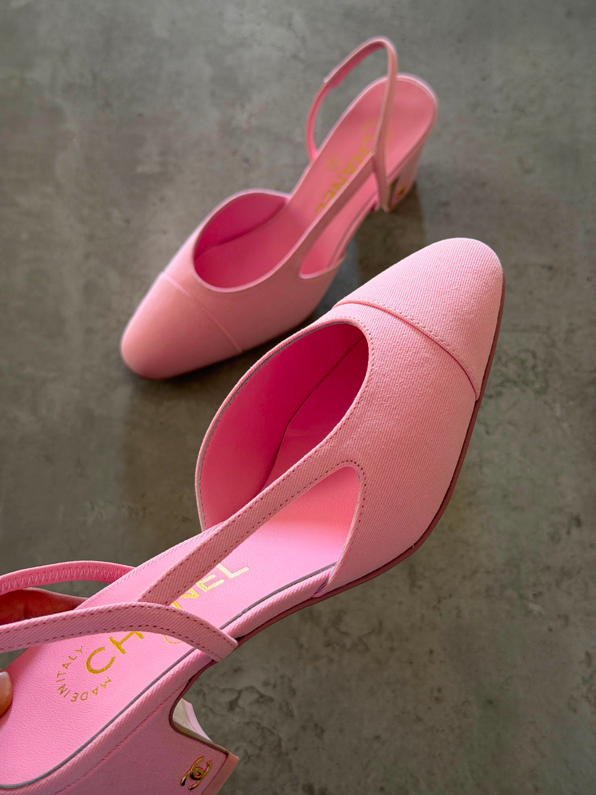 Chanel Heeled Denim Slingback Pump - 4
