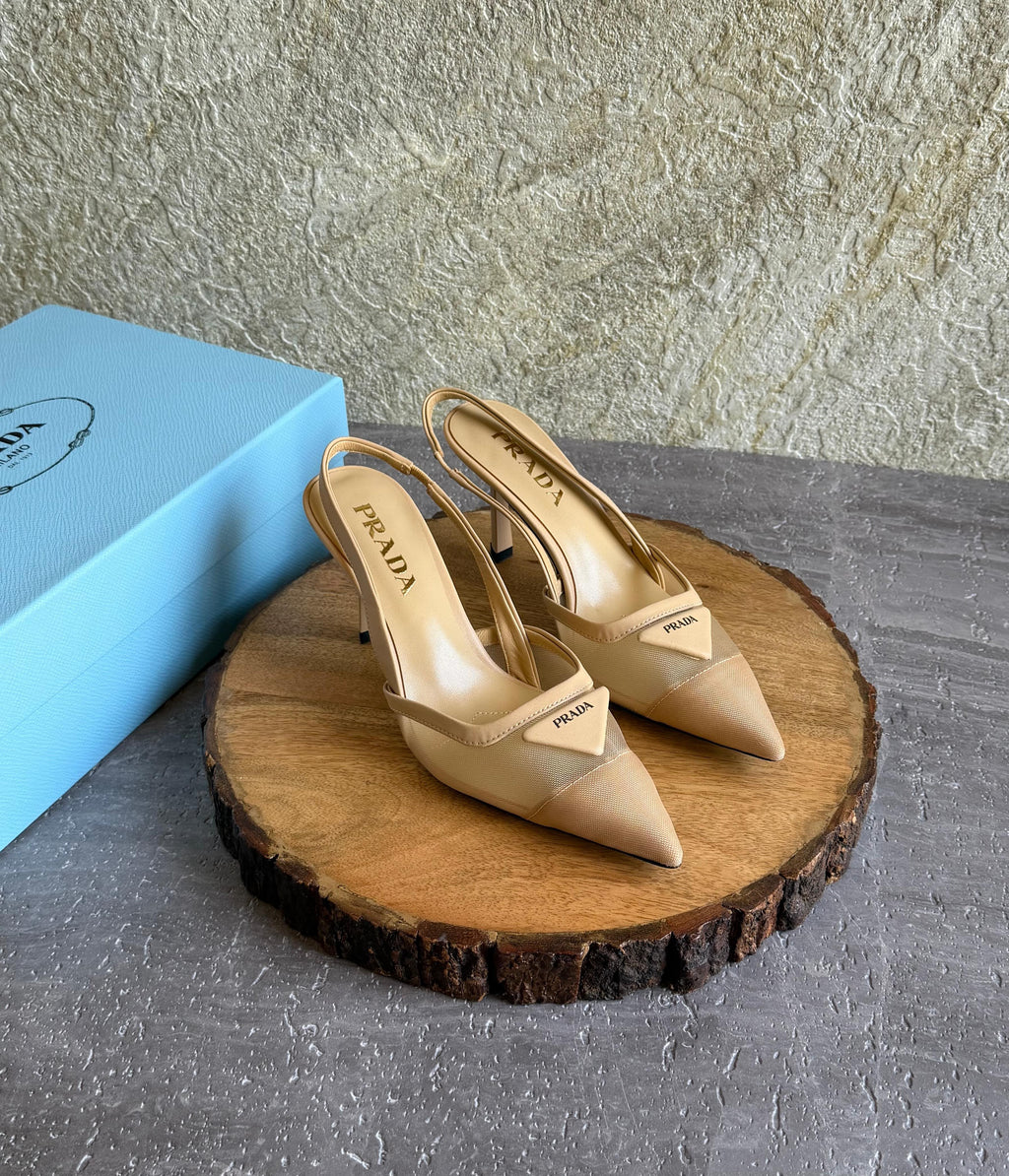 Prada mesh fabric slingback pumps - 6
