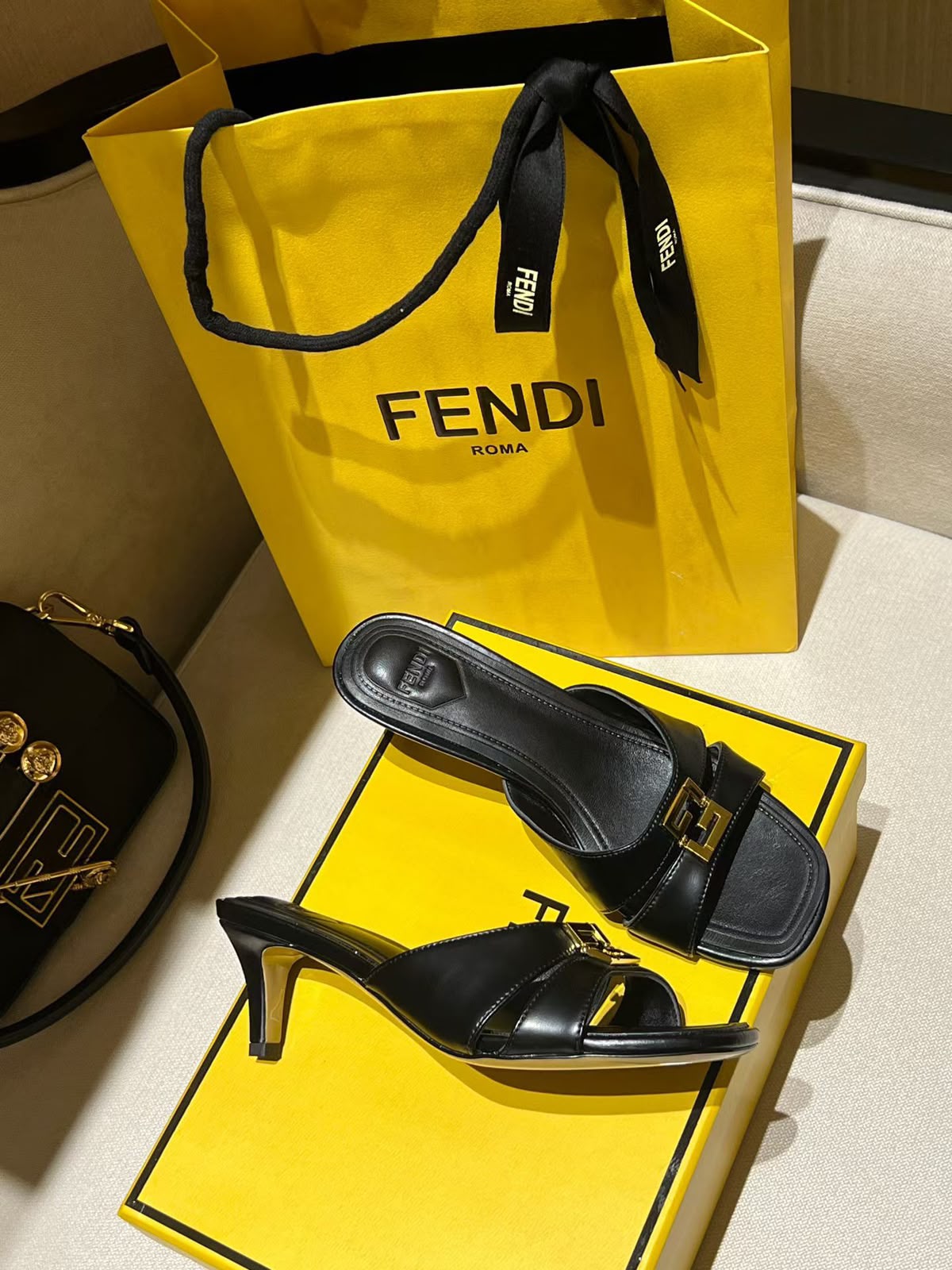 Fendi FFold 55mm Leather Mules - 2