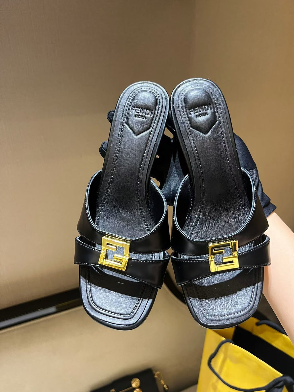 Fendi FFold 55mm Leather Mules - 3