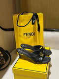 Fendi FFold 55mm Leather Mules
