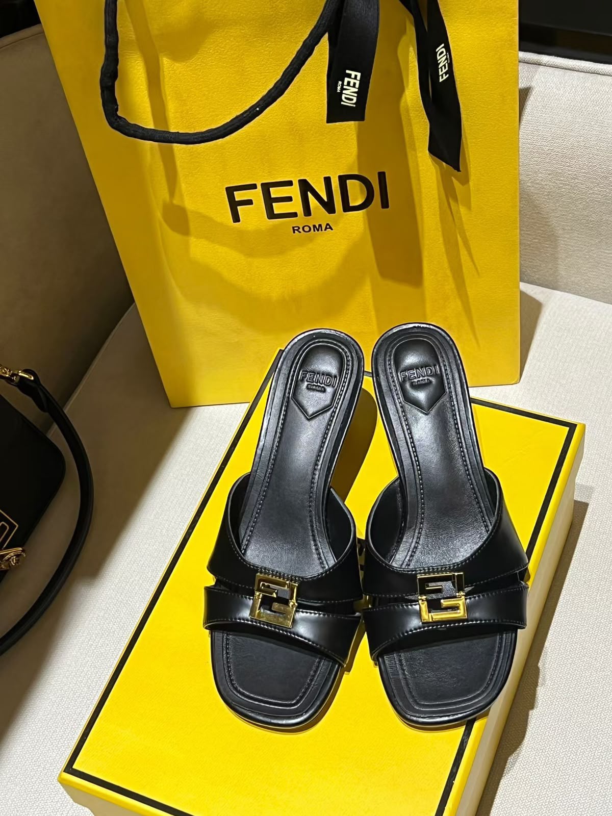 Fendi FFold 55mm Leather Mules - 4