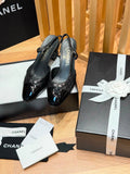 Chanel Slingbacks Lamb & Varnished Calf Black