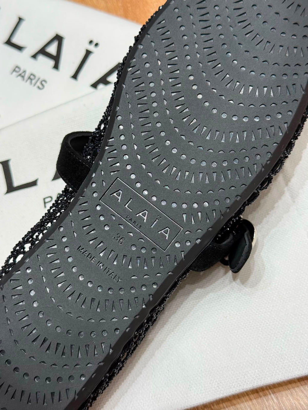 Alaia Fishnet Ballet Flats in Crystal Mesh - 4