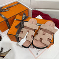 Hermes Suede Goatskin Womens Chypre Sandals