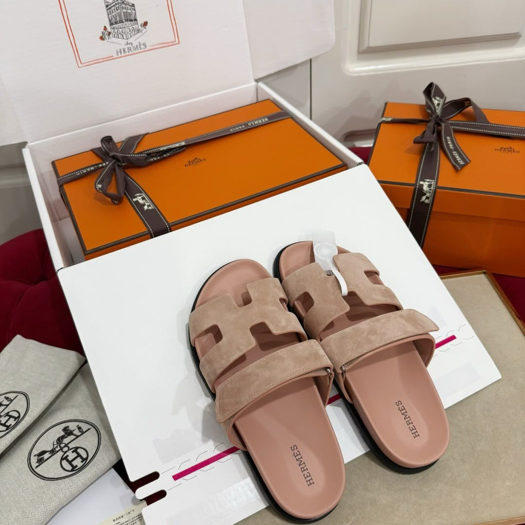 Hermes Suede Goatskin Womens Chypre Sandals - 2