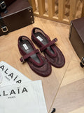 Alaia Beaded Mesh Ballet Flats