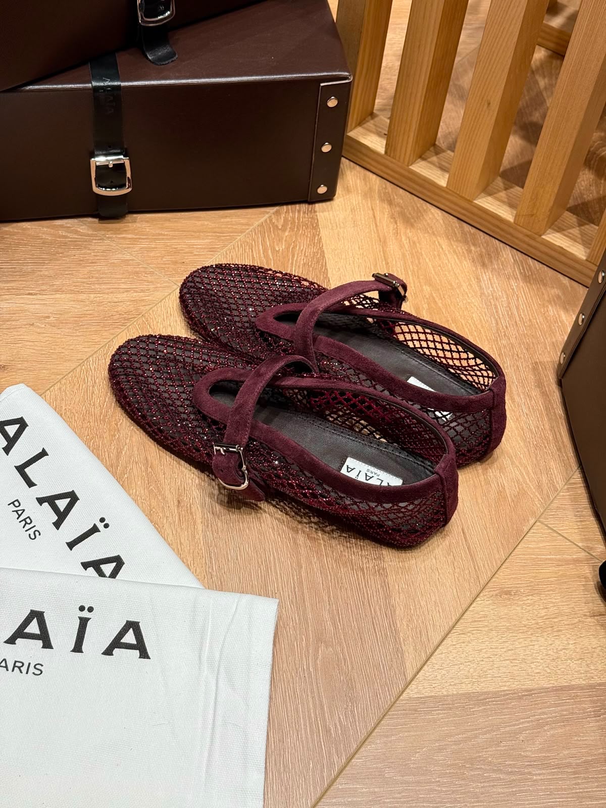 Alaia Beaded Mesh Ballet Flats - 2