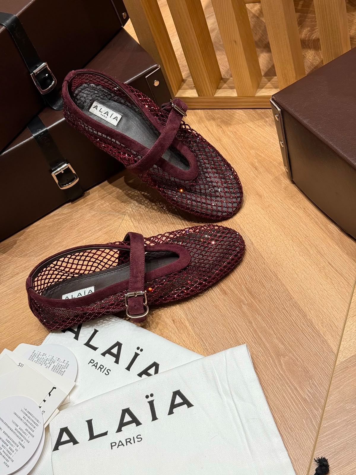 Alaia Beaded Mesh Ballet Flats - 3