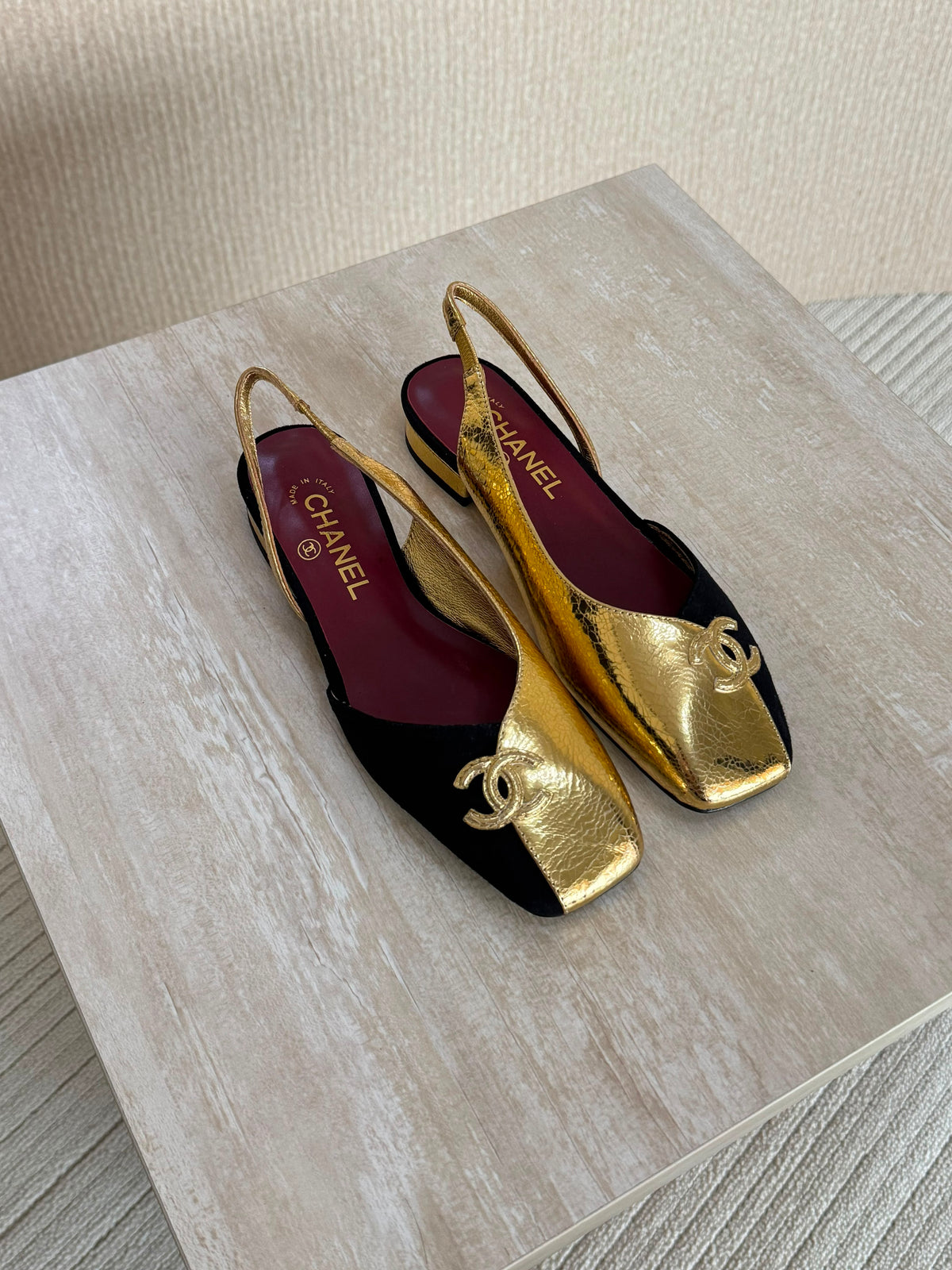 Chanel Two Tone Flat Slingbacks - 4