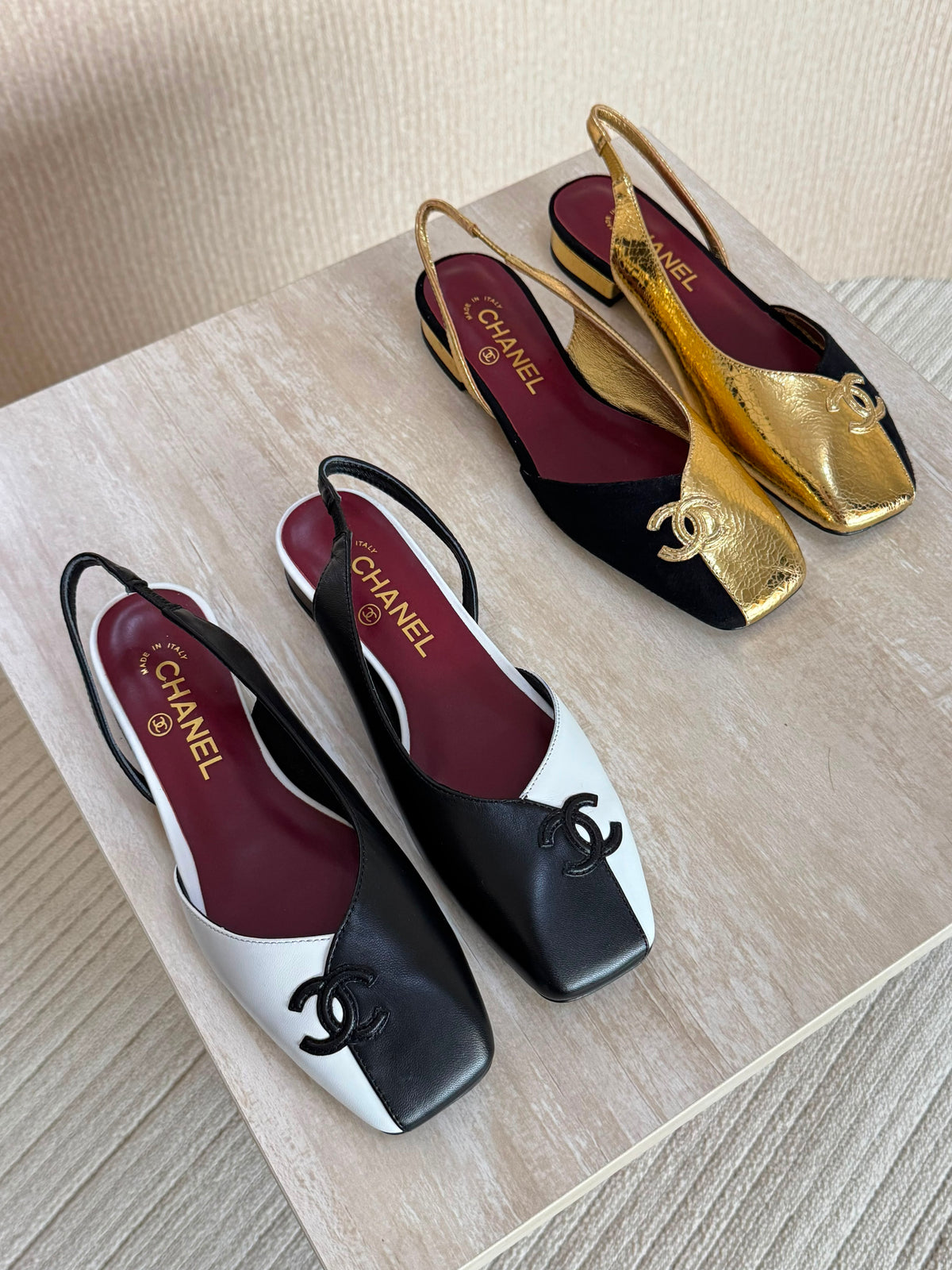 Chanel Two Tone Flat Slingbacks - 3