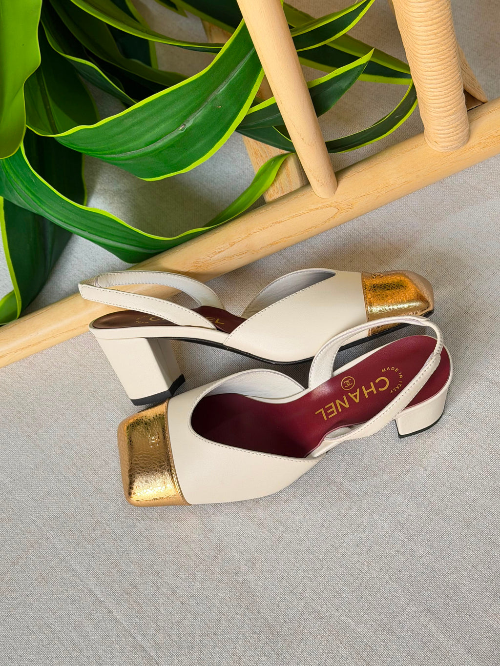 Chanel Lambskin & Patent Calfskin Slingbacks - 7